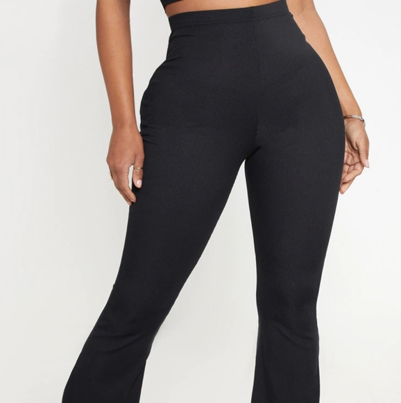 Black Tight Flared Trousers